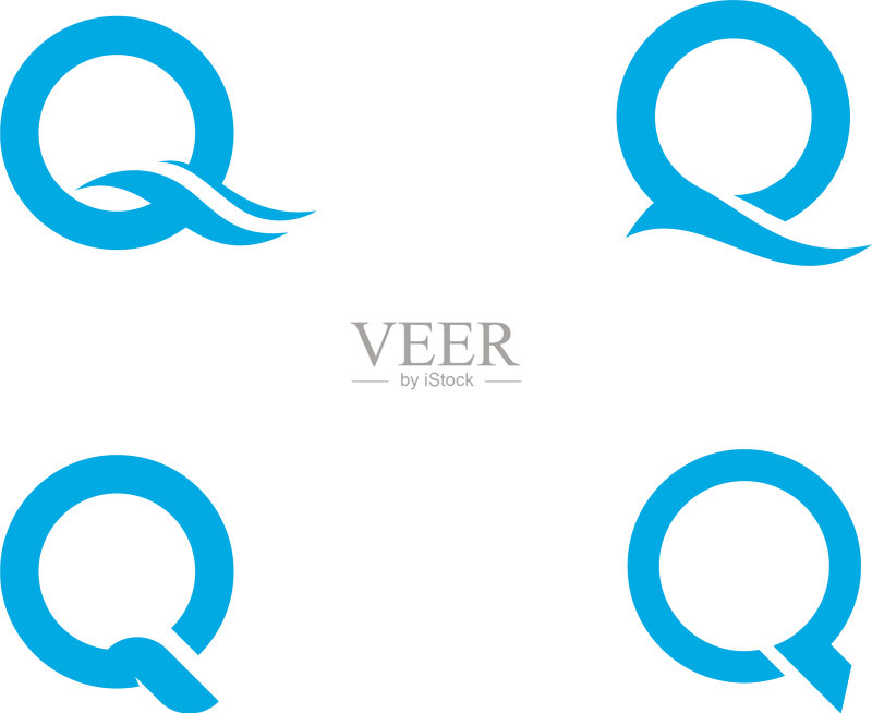 Q字母标志模板图标素材