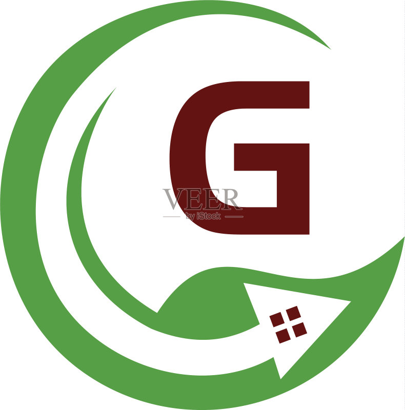 环保家居首字母G图标素材