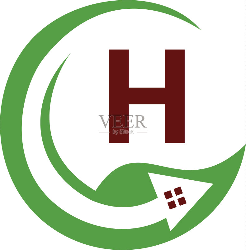 环保住宅首字母H图标素材