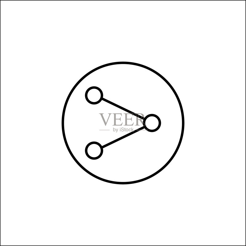 分享线条图标移动端标志与界面图标素材