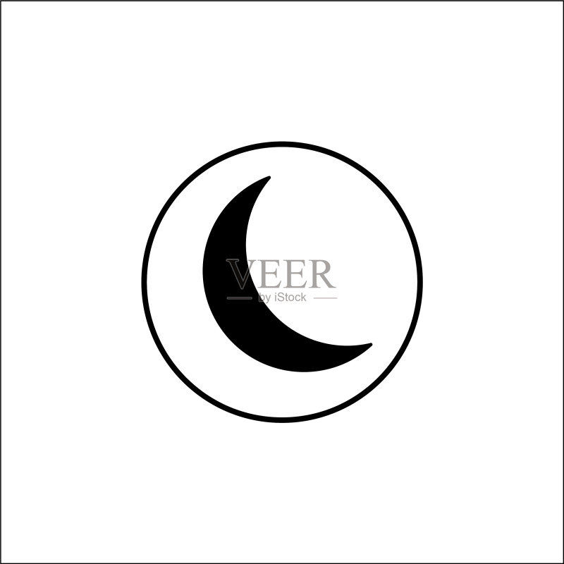 手机睡眠模式和新月图标图标素材