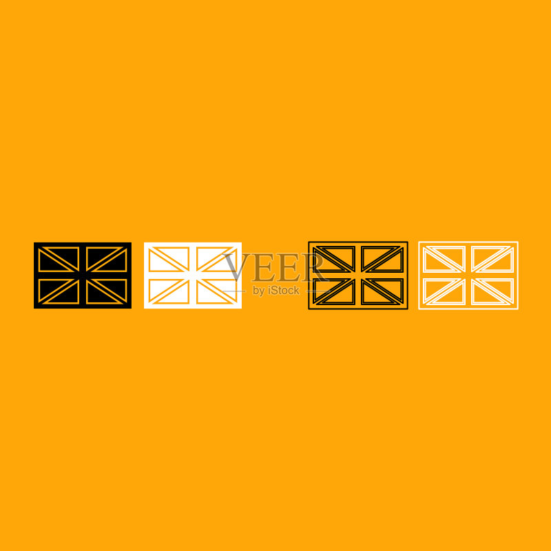 英国黑白旗帜图标集图标素材