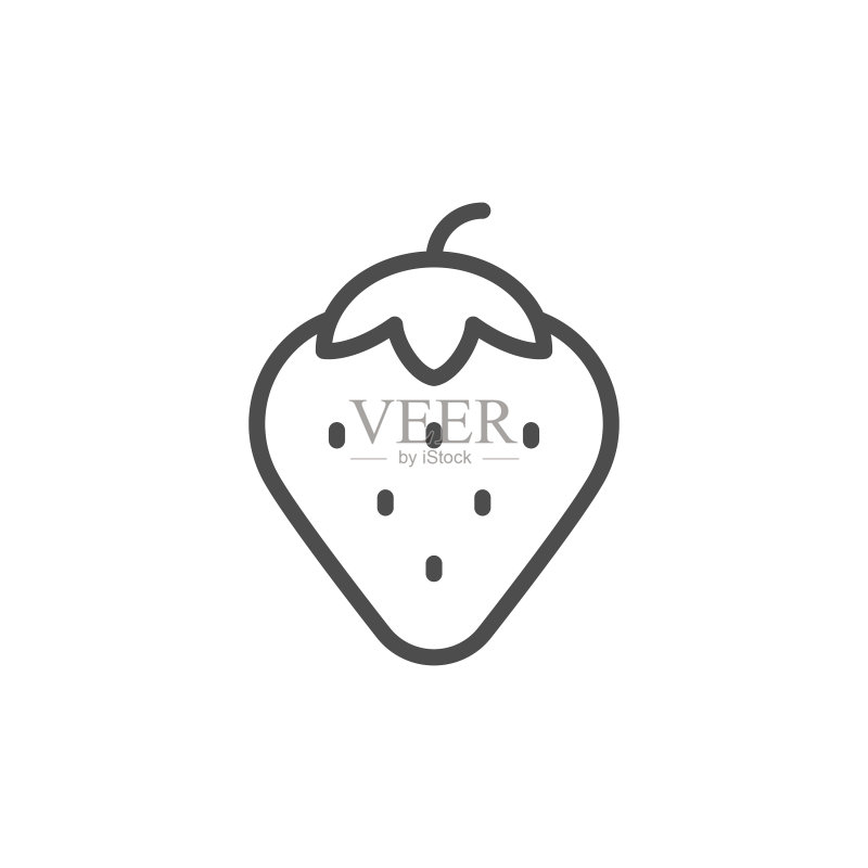 草莓线性图标图标素材