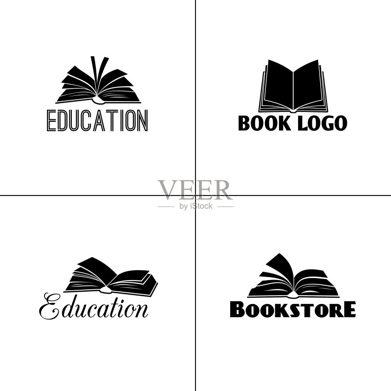 书籍和教育Logo套装图标素材