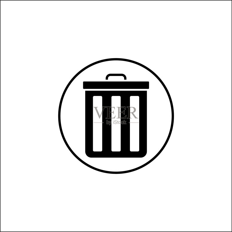 删除和回收站实心图标,移动标志和垃圾图标素材