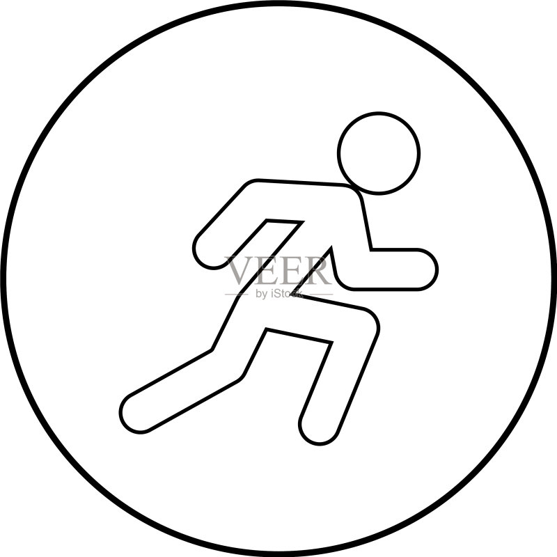 跑步男人黑色简约icon图标素材
