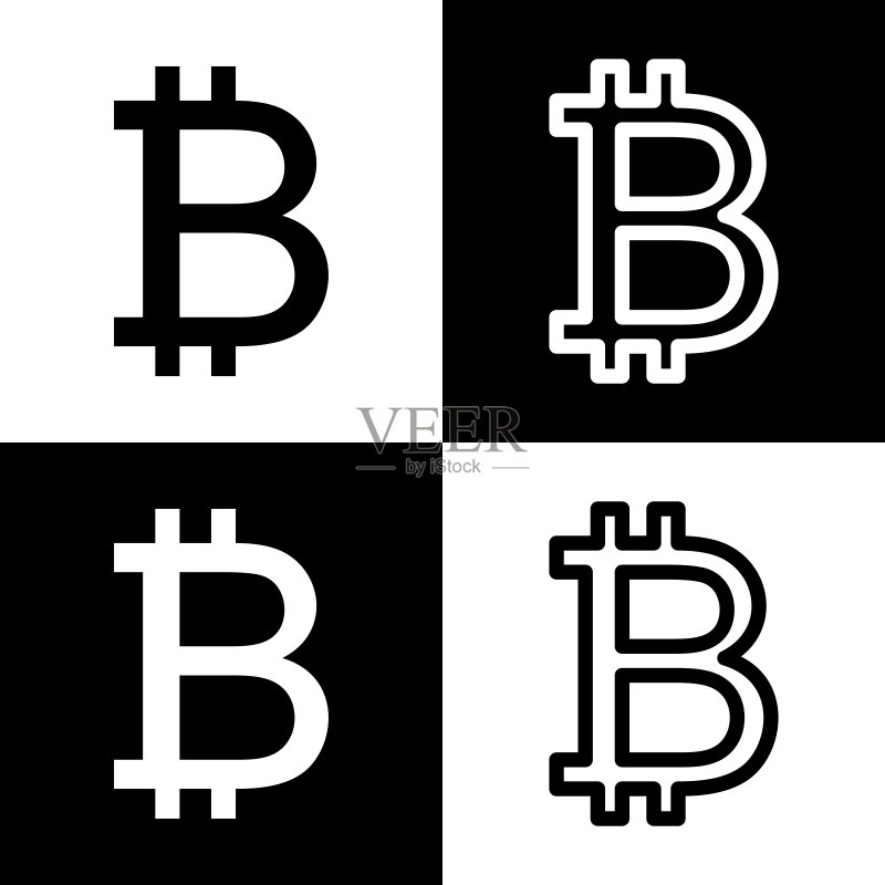 比特币标志黑白图标图标素材