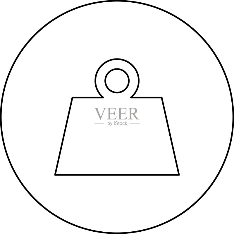 圆形黑色轮廓的重量图标图标素材