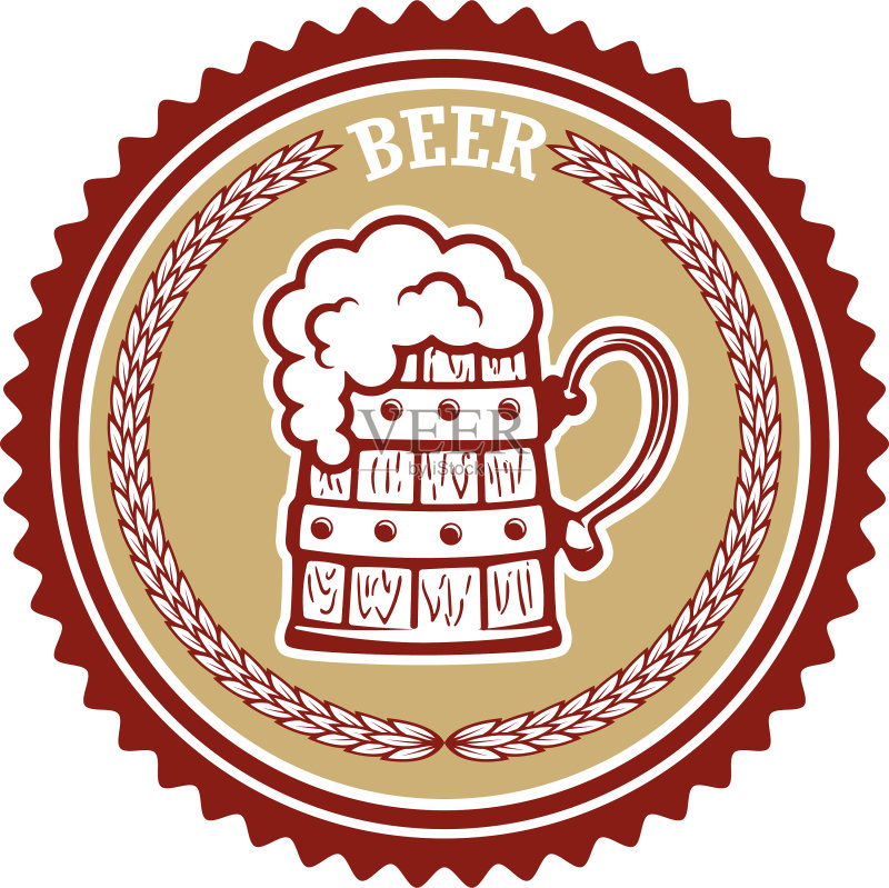 复古啤酒标签Logo设计元素图标素材