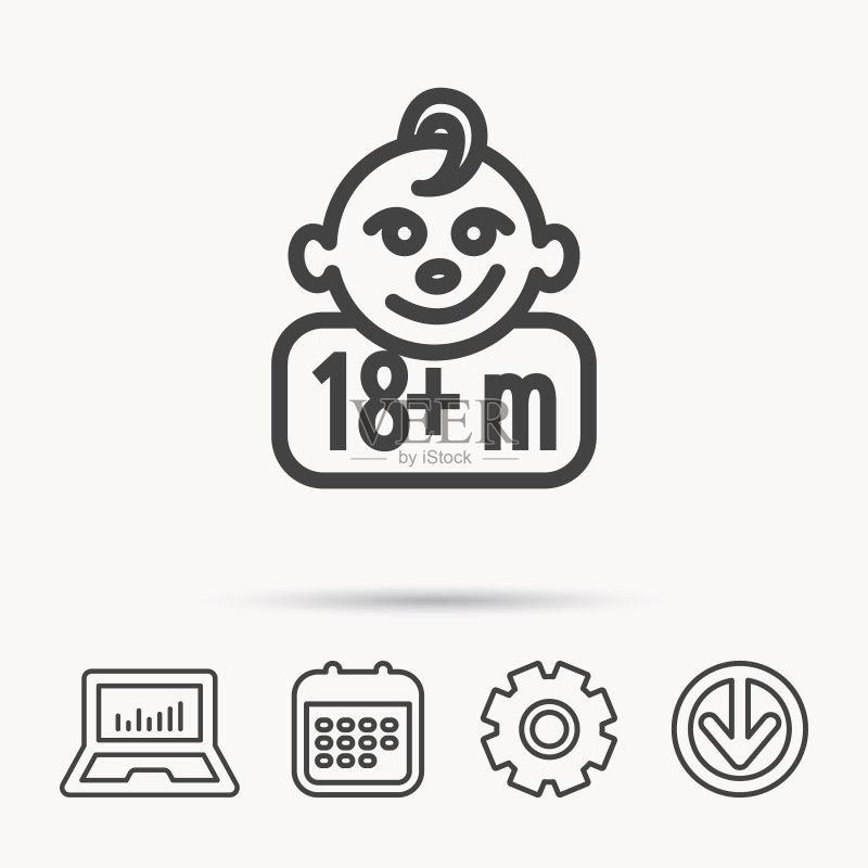 婴儿面部图标,新生儿标志图标素材