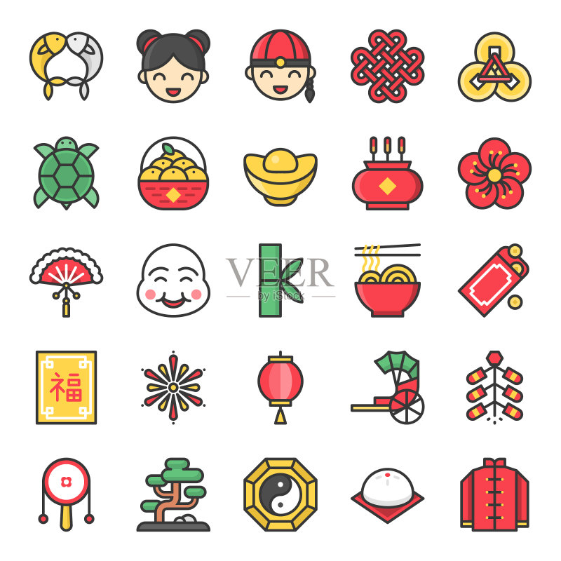 中国农历新年素材合集图标素材