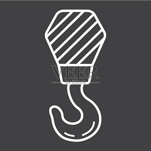 吊钩线性图标,建筑与维修图标素材