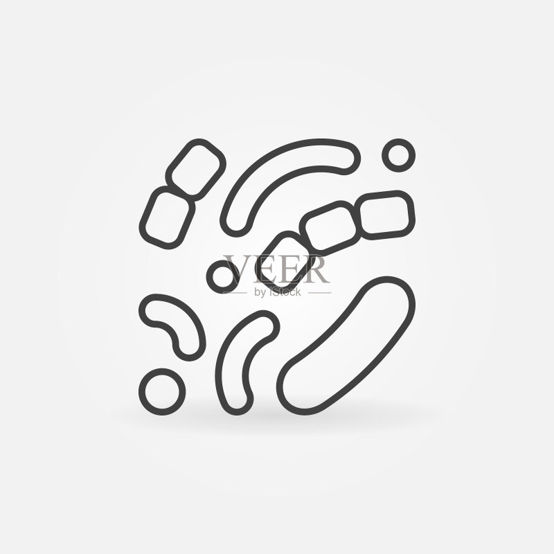 细线风格的细菌图标图标素材