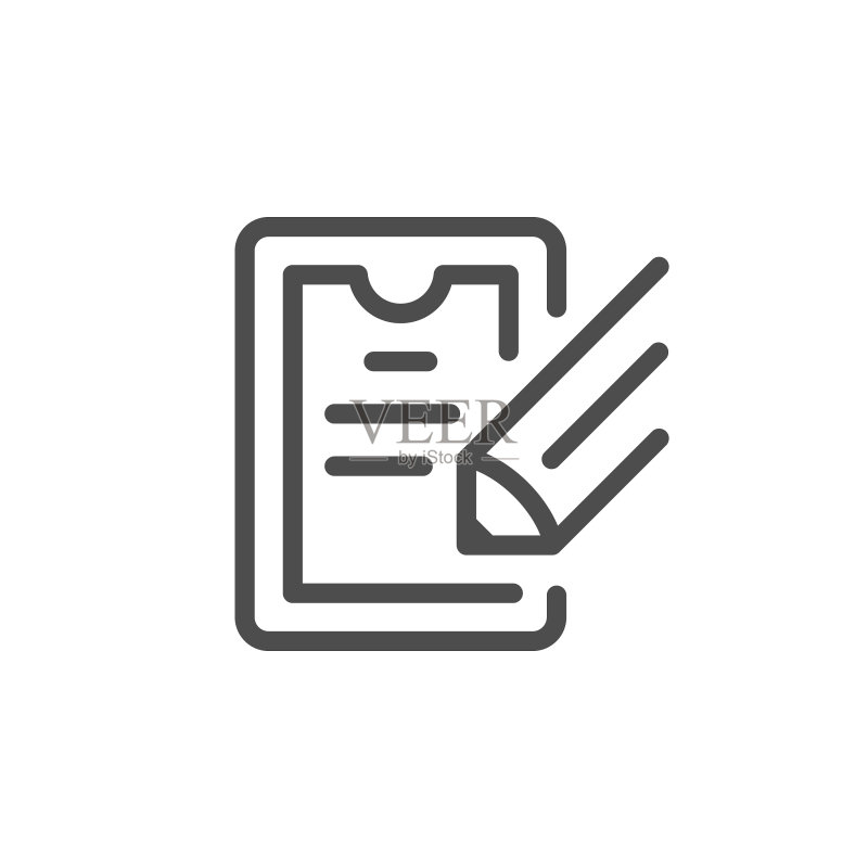 合同签署线性图标图标素材