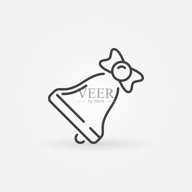 细线风格圣诞铃铛图标图标素材