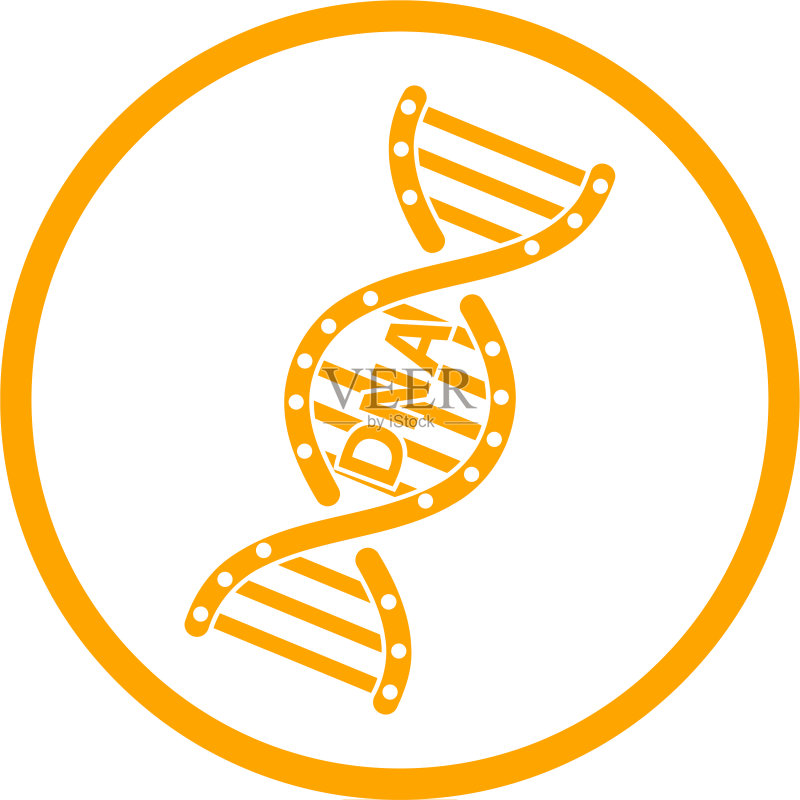 DNA遗传基因标志医疗健康橙色图标图标素材