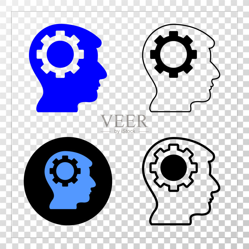 带轮廓的齿轮思考EPS图标图标素材