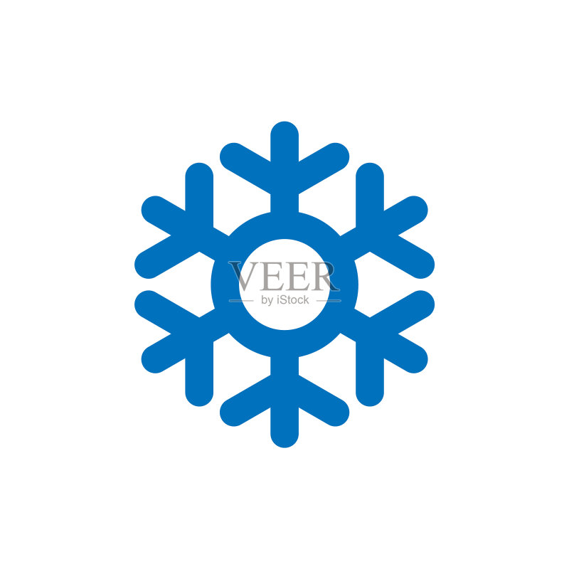 蓝色雪花标志图标素材