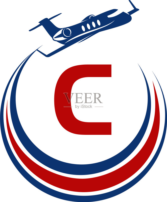 飞机Logo首字母C图标素材