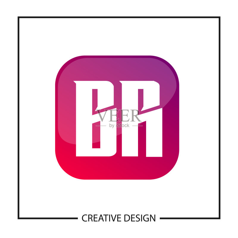 BR字母logo模板设计图标素材