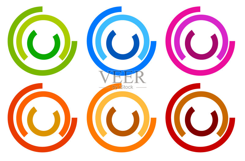 彩色同心圆Logo图标模板图标素材