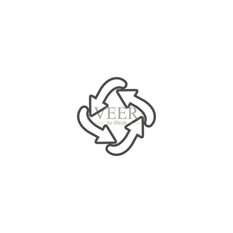 可回收生态细线图标图标素材