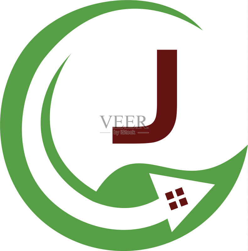 环保家居首字母J图标素材