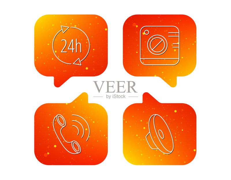 24小时电话服务和声音图标图标素材