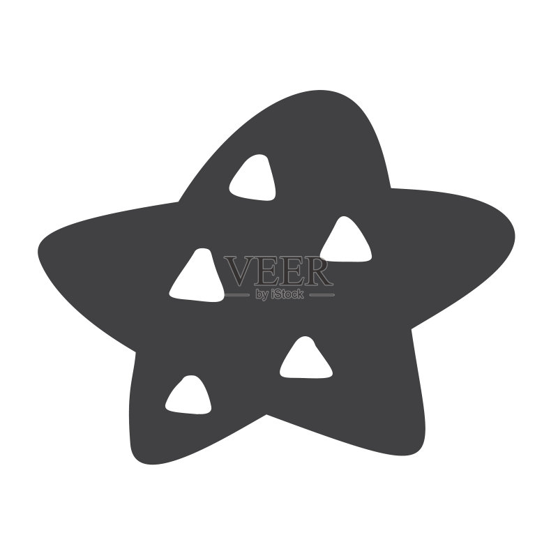 圣诞节斯堪的纳维亚手绘星星图标素材