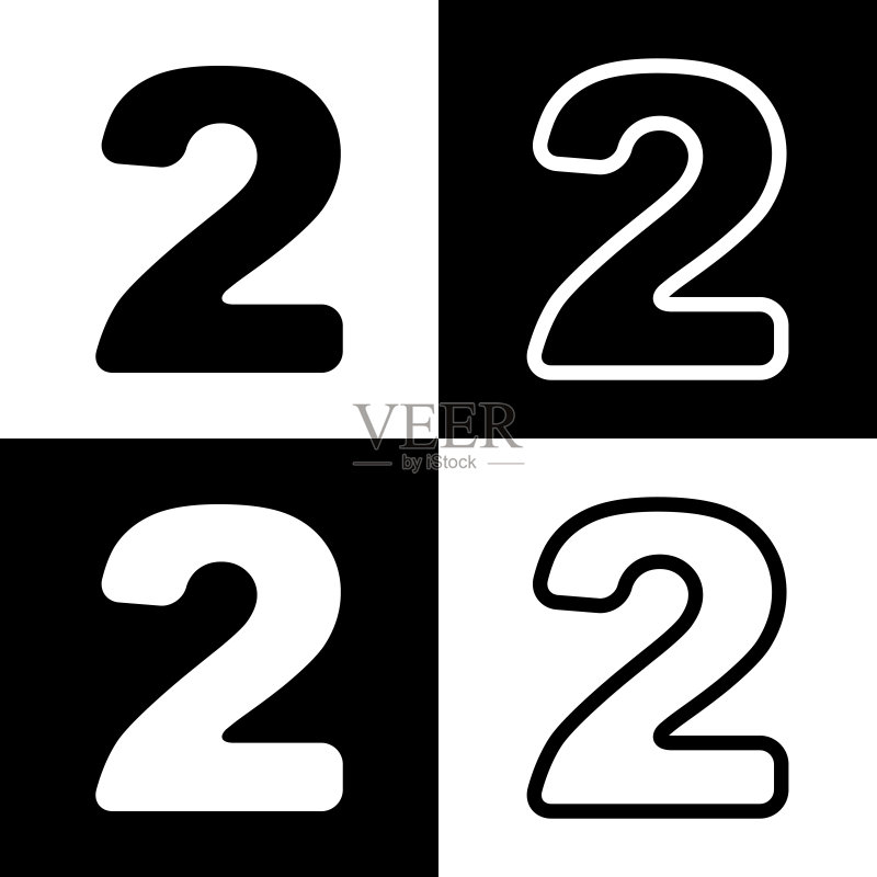数字2标志设计模板元素图标素材