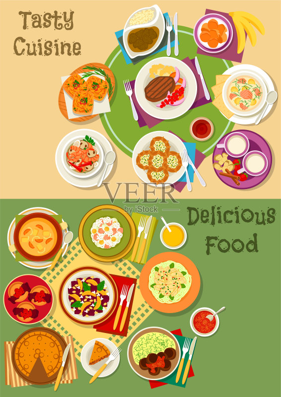 英国、泰国和芬兰美食图标设计图标素材