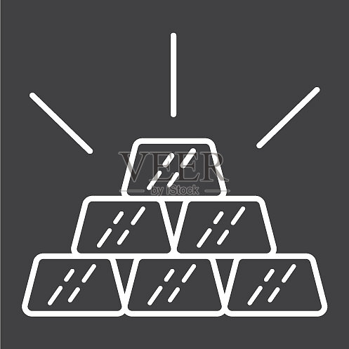 金色线条商业金融财富图标图标素材