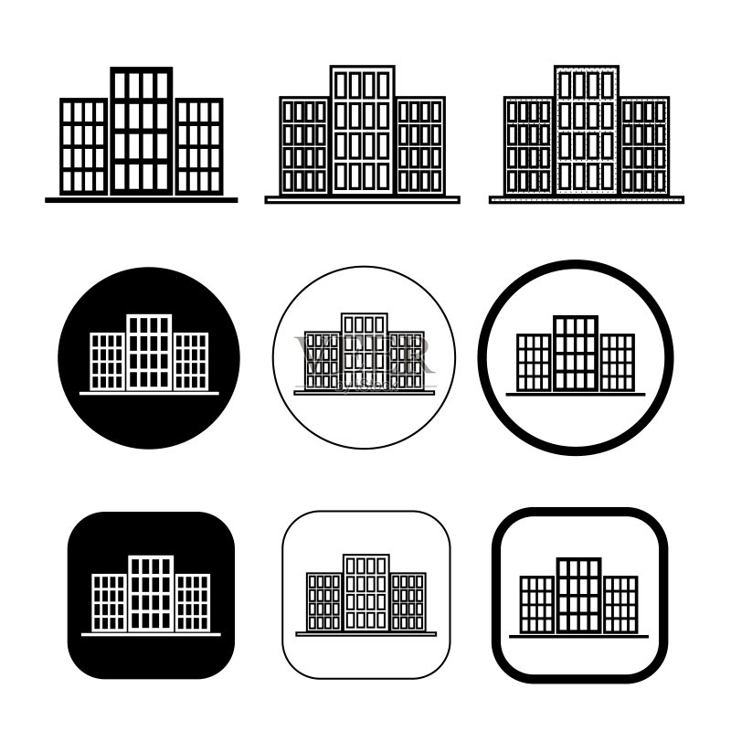 简易建筑图标标志设计图标素材