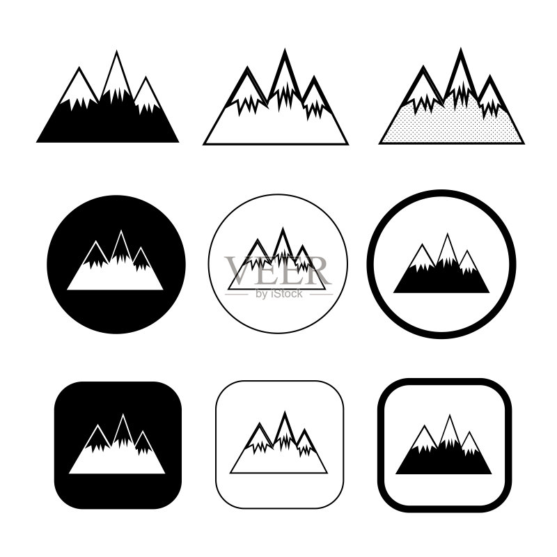 简约山峰图标设计图标素材