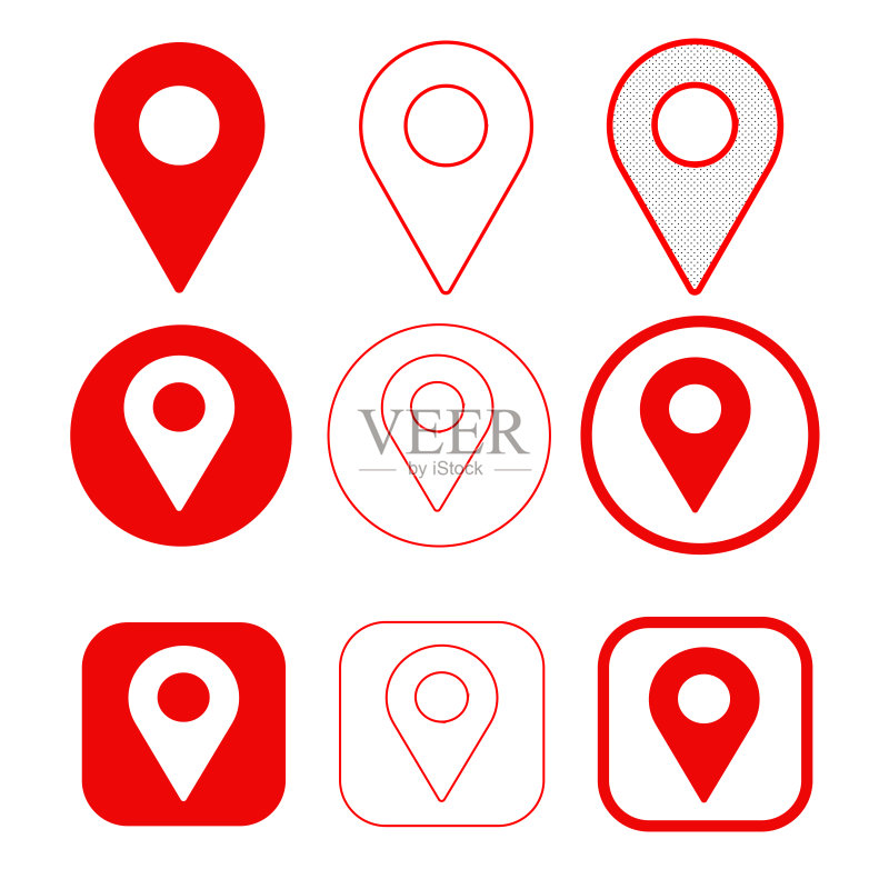 简约地图指针GPS图标标志设计图标素材