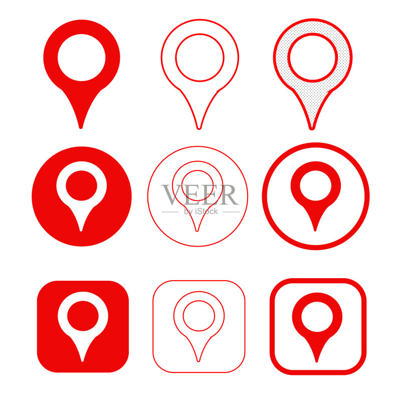 简约地图指针GPS图标标志设计图标素材
