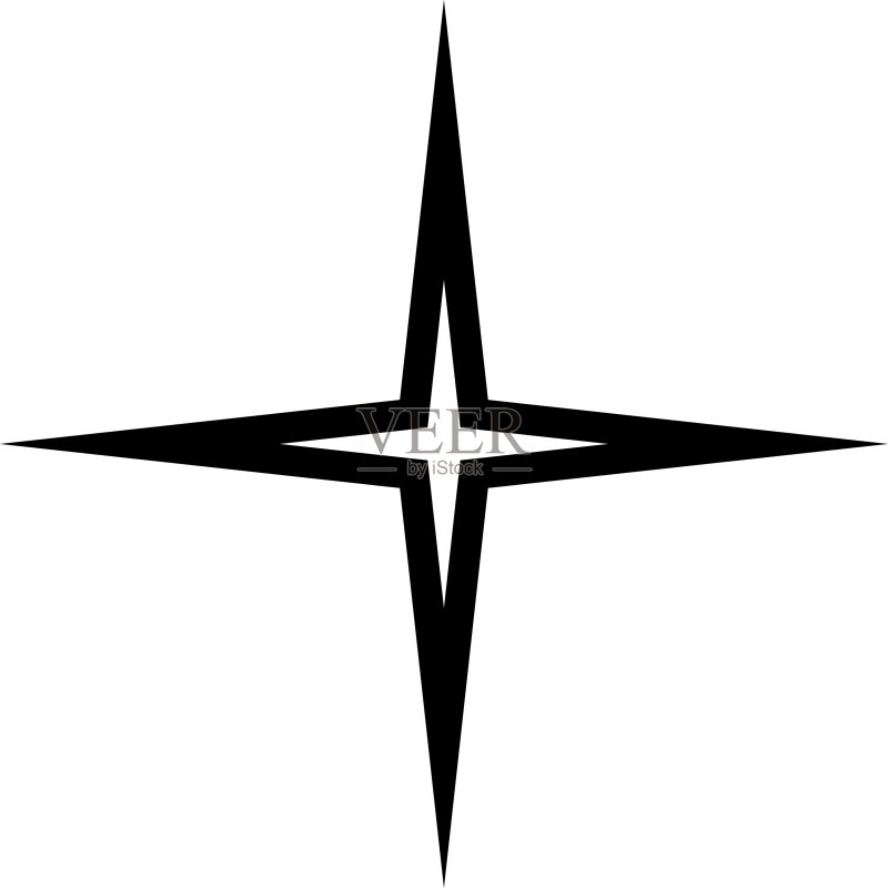 星星矢量图标。黑色星星,现代简约扁平线性风格矢量图图标素材