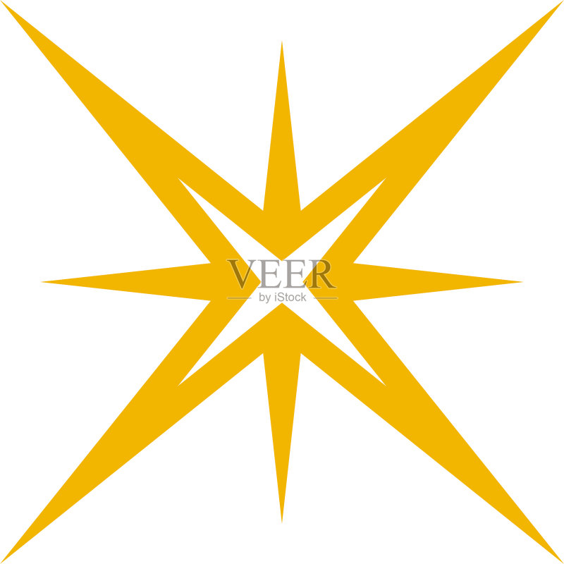 星星矢量图标,金色星星,现代简约扁平线性风格矢量图图标素材