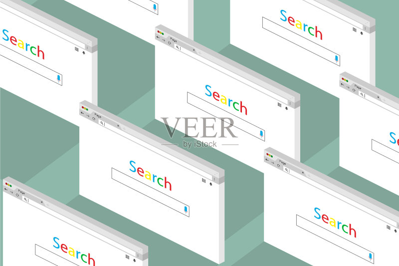 互联网搜索2.5D标签页图标素材