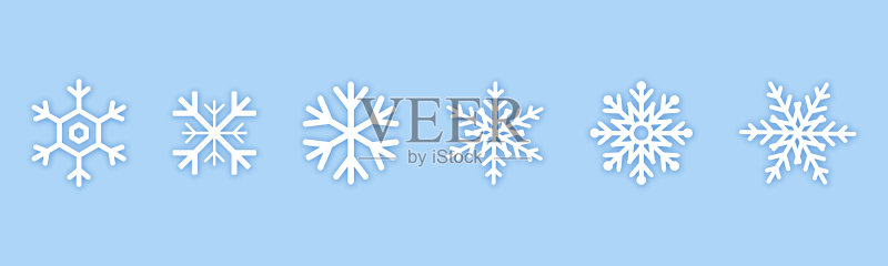白色雪花图标合集图标素材