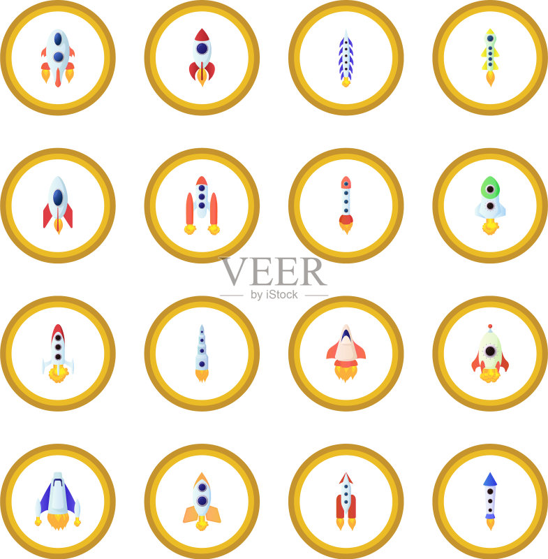 火箭图标圆形设计图标素材