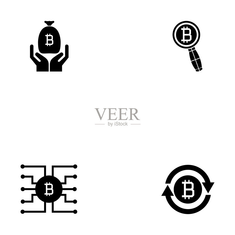 比特币图标集图标素材