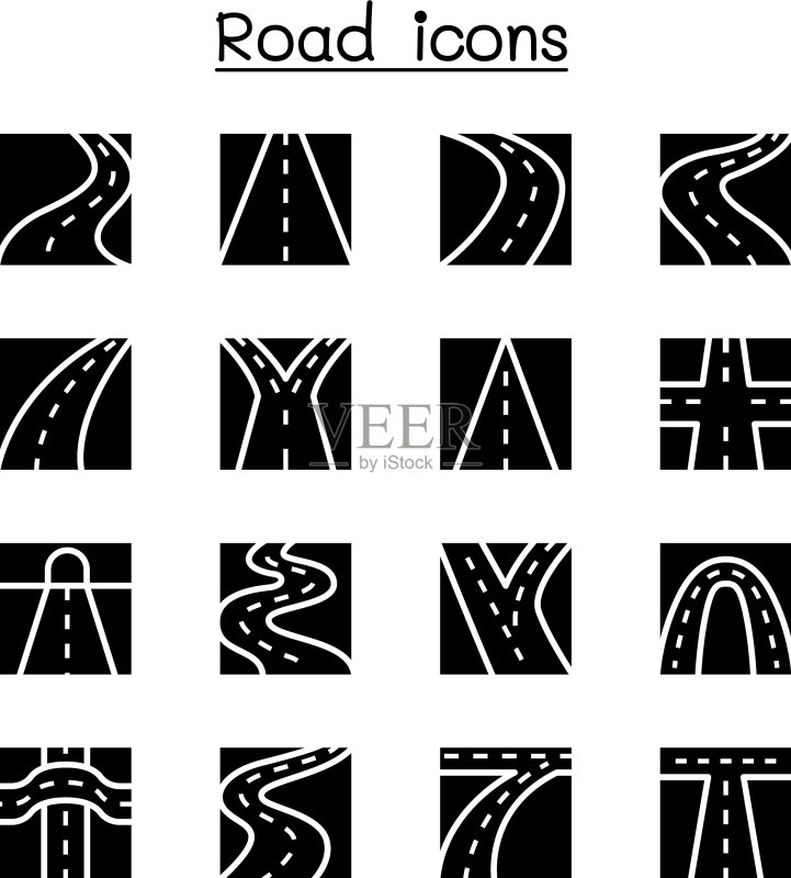 道路图标合集图标素材