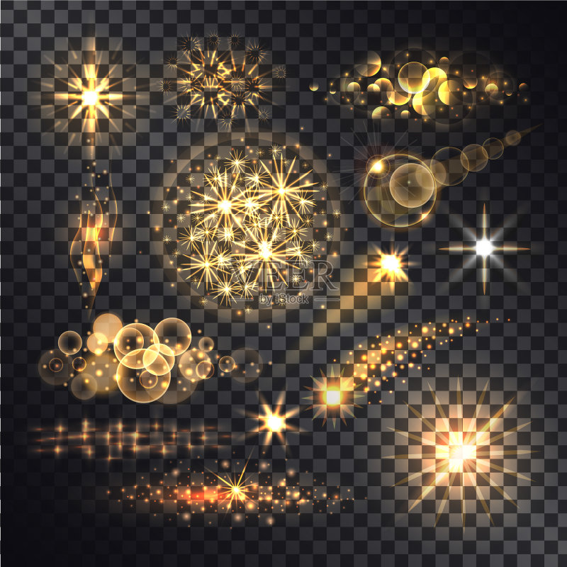 明亮星光烟花特效合集图标素材