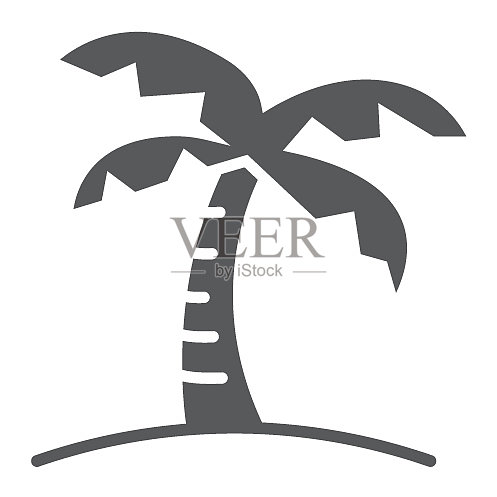 棕榈树标志,旅游主题图标素材