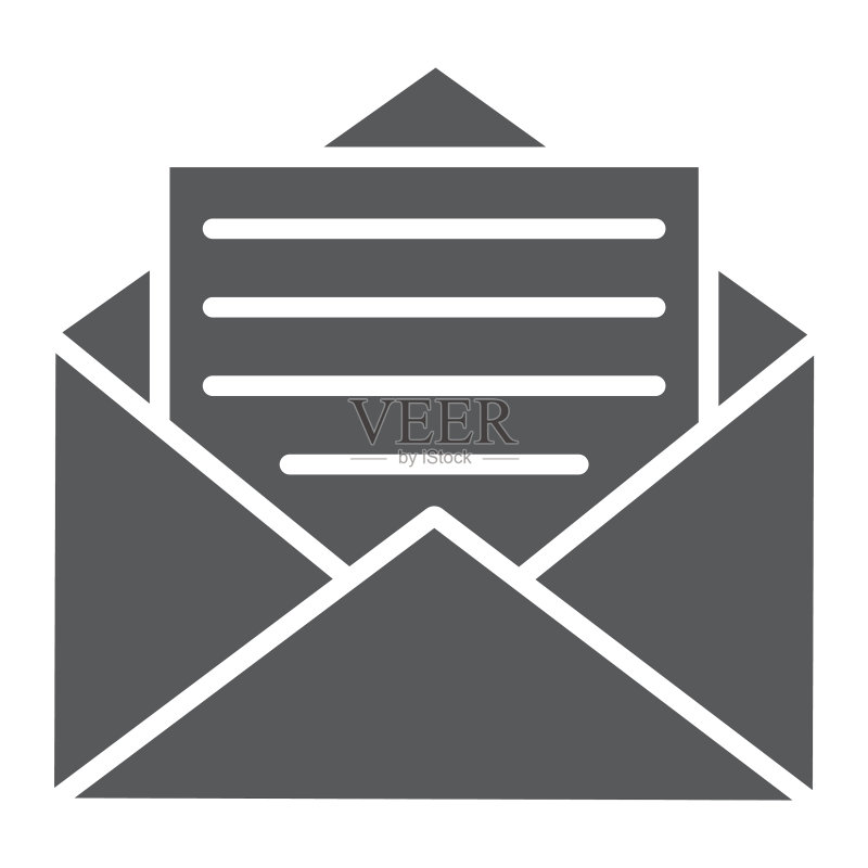 打开的邮件图标:信封和电子邮件图标素材