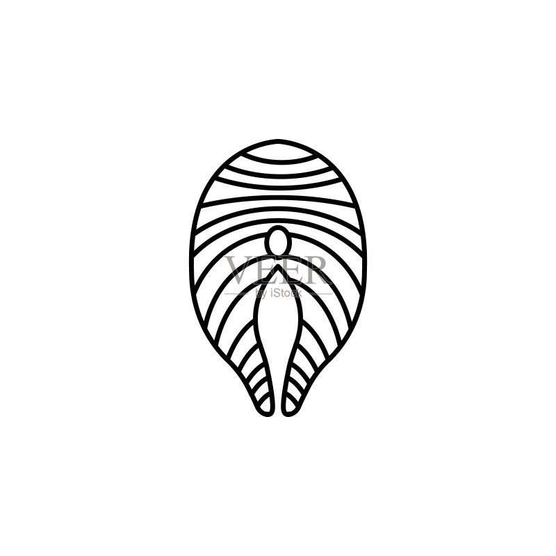 三文鱼线性图标图标素材
