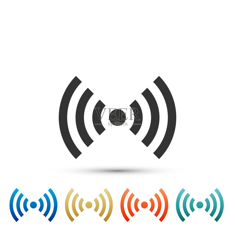 Wi-Fi网络符号图标白色背景图标素材