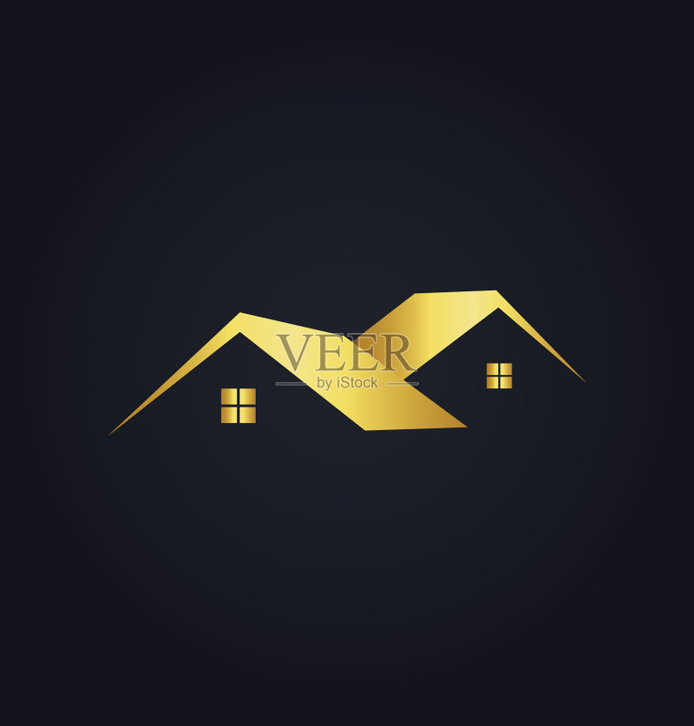 简约房屋图标金色标志图标素材