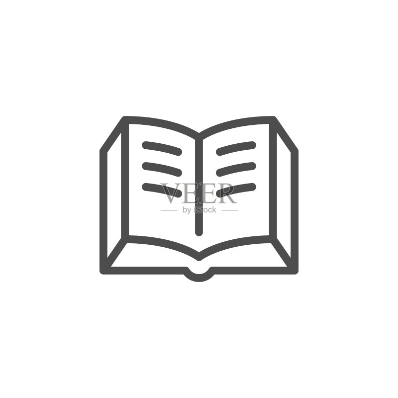 书本线条图标图标素材